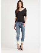 7 For All Mankind Skinny Crop Jeans - Lyst