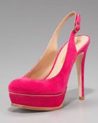 Pour La Victoire Suede Slingback Platform Pump - Lyst