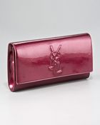 Saint Laurent Belle Du Jour Patent Leather Clutch - Lyst