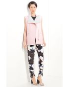 3.1 Phillip Lim Leather Gilet with Collapsable Collar - Lyst
