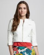 Alice + Olivia Leather Zip Jacket - Lyst