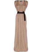 Amanda Wakeley Draped Belted Jersey Maxi Dress - Lyst