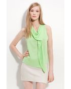 Diane von Furstenberg Renee Silk Cascade Cowl Neck Top - Lyst