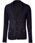 Marc Jacobs Navy V-neck Silk Cardigan - Lyst