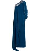 Marchesa Crystal-embellished Silk-chiffon One-shoulder Gown - Lyst