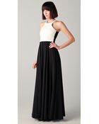 Mason by Michelle Mason Ivory Leather Bodice Gown - Lyst