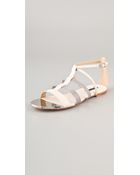 Rachel Zoe Gigi Metal Flat Sandals - Lyst