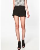 Zara Creased Shorts - Lyst