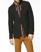 Zara Blazer with Leather Elbow Patches - Lyst