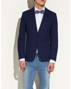 Zara Cotton Blazer with Elbow Patches - Lyst
