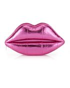 Lulu Guinness Metallic Snakeskin Lips Clutch - Lyst