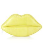 Lulu Guinness Snakeskin Padded Lips Clutch - Lyst