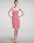 Sue Wong Strapless Embroidered Cocktail Dress - Lyst