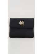 Tory Burch Robinson Double Snap Wallet - Lyst