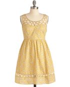 ModCloth Lemon Lattice Dress - Lyst
