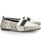 Newbark Camilla Snake-print and Perforated Leather Flats - Lyst