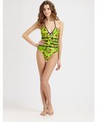 Oscar de la Renta One-piece Floral Cutout Swimsuit - Lyst
