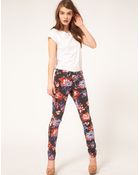 Asos Asos Skinny Jeans in Floral Print - Lyst