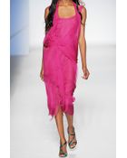 Alberta Ferretti Draped Silk-chiffon Dress - Lyst