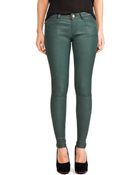 Current/Elliott Leather Pant in Emerald - Lyst