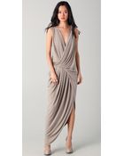 Doo. Ri Sleeveless Gown with Leather Trim - Lyst