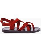 Lanvin Rust Red Bride Sandals - Lyst