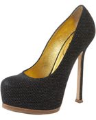Saint Laurent Tribtoo Sparkle Fabric Pump - Lyst