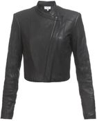 Helmut Lang Cropped Leather Jacket - Lyst