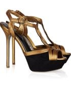 Sergio Rossi Suede And Leather Sandals - Lyst