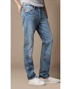 Burberry Brit Swaine Indigo Tapered Leg Jeans - Lyst
