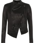 Helmut Lang Waxed Shine Cropped Leather Jacket - Lyst