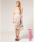 Asos Asos Petite Salon Ottoman Side Drape Cocktail Dress - Lyst