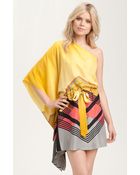 Nicole Miller Crêpe De Chine One Shoulder Dress - Lyst