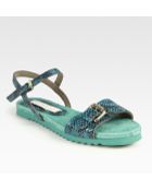 Stella McCartney Snake-print Slingback Sandals - Lyst