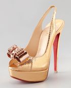 Christian Louboutin Lady Peep Slingback Pump - Lyst