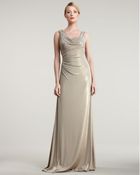 David Meister Scoop-neck Metallic Gown - Lyst