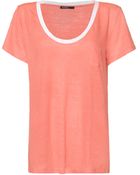 Mango Scoop Neck Contrast T-shirt - Lyst