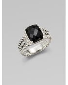 David Yurman Diamond Accented Black Onyx Ring - Lyst