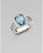 David Yurman Diamond Accented Blue Topaz Ring - Lyst