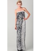 Doo. Ri Feather Line Print Long Spaghetti Strap Dress - Lyst