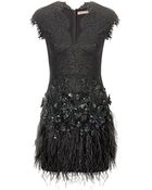 Matthew Williamson Lacquer Lace Feathered Dress - Lyst