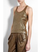 MICHAEL Michael Kors Gold Antique Sequin Tank Top - Lyst