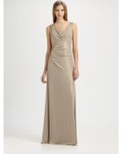 David Meister Metallic Gown - Lyst