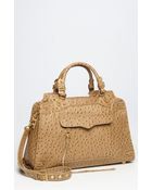 Rebecca Minkoff Desire Ostrich Embossed Satchel - Lyst