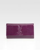 Saint Laurent Large Patent Leather Clutch - Lyst