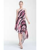 Halston Heritage One Shoulder Blouson Gown - Lyst
