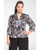 Alex Evenings Jeweled Wrap Blouse - Lyst
