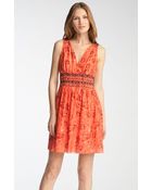 Theory Carmentina - Zodiac Print Cotton & Silk Dress - Lyst