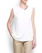 Mango Draped Blouse - Lyst