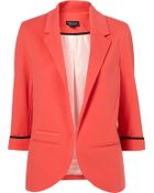 Topshop Ponte Boyfriend Blazer - Lyst
